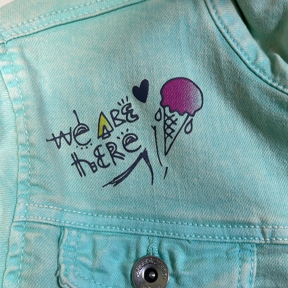 C&A Denim Jacket Mint Green Color Girls - Picture 4 of 11